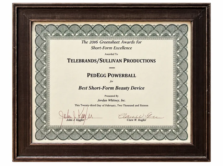 2016 PedEgg Powerball award certificate