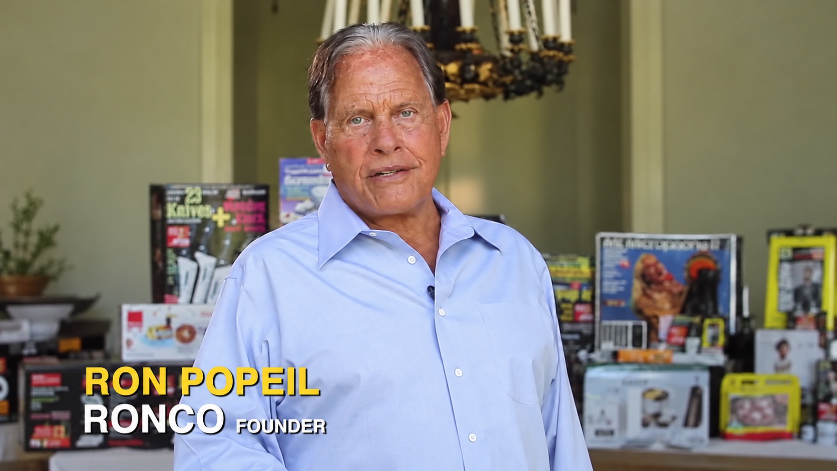 Ron Popeil in the 2015 tribute film, approved portrait from AJ Khubani’s website