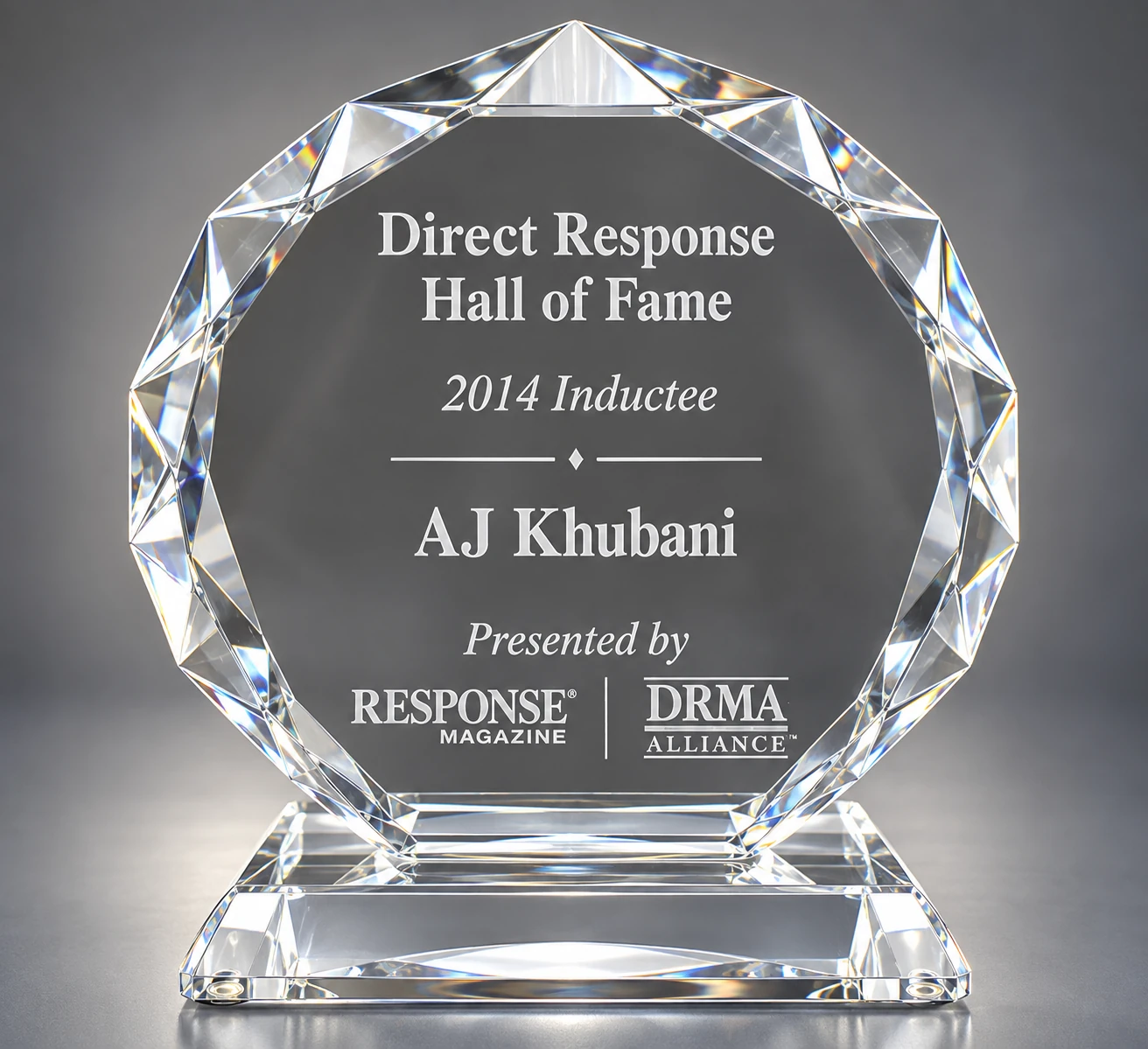 2014 National Direct Response Hall of Fame award for AJ Khubani