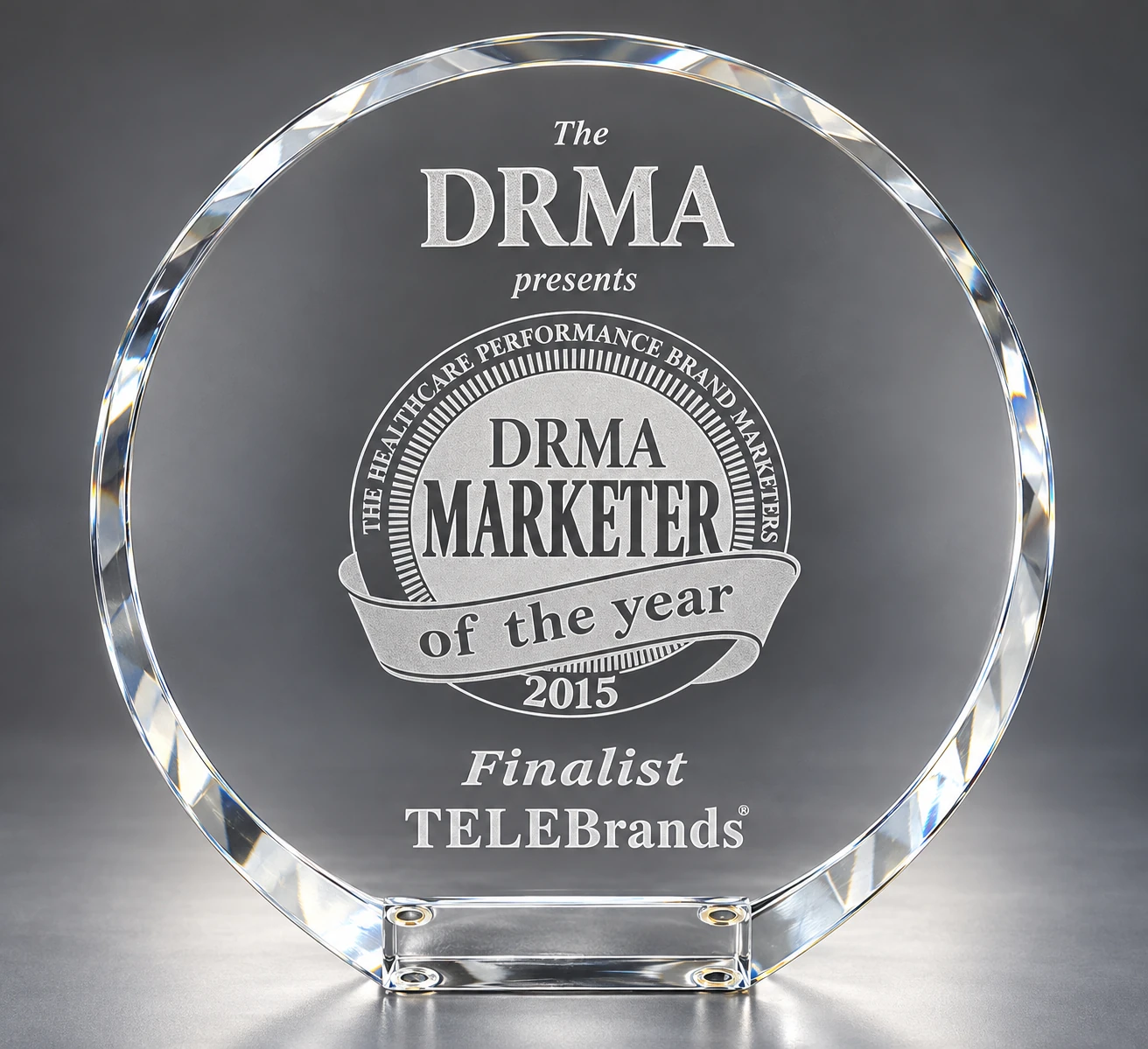 2015 DRMA Marketer of the Year award clearly marked Finalist, TeleBrands