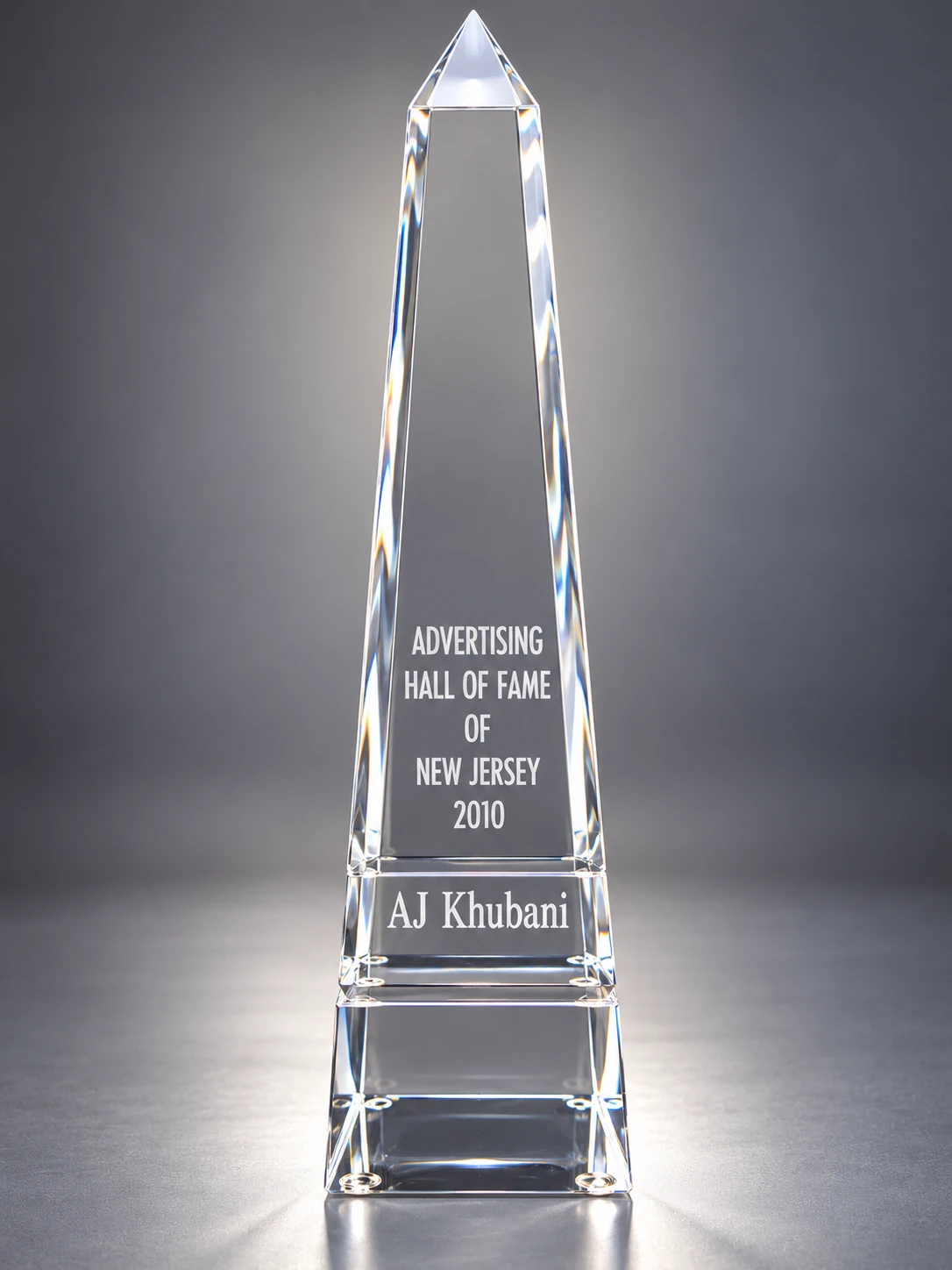 2010 Advertising Hall of Fame of New Jersey award for AJ Khubani